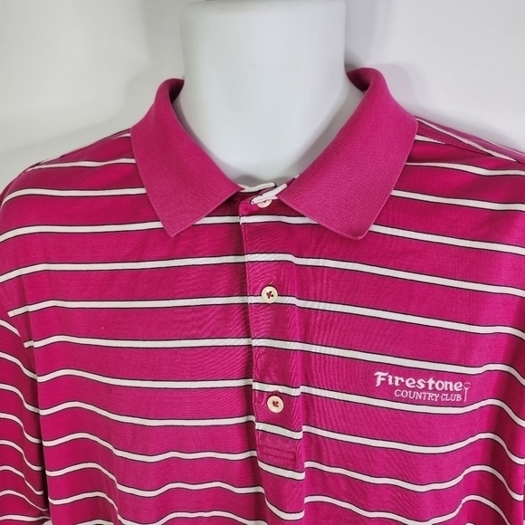Fairway & Greene Firestone Country Club Men’s XL Striped Short Sleeve Golf Polo - Picture 3 of 8